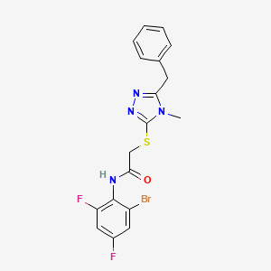 molecular formula C18H15BrF2N4OS B4748932 2-[(5-benzyl-4-methyl-4H-1,2,4-triazol-3-yl)thio]-N-(2-bromo-4,6-difluorophenyl)acetamide 