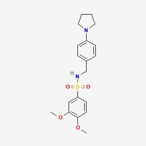 molecular formula C19H24N2O4S B4748952 3,4-dimethoxy-N-[4-(1-pyrrolidinyl)benzyl]benzenesulfonamide 