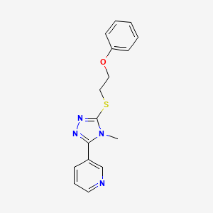 molecular formula C16H16N4OS B4748957 3-{4-methyl-5-[(2-phenoxyethyl)thio]-4H-1,2,4-triazol-3-yl}pyridine 