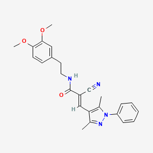 molecular formula C25H26N4O3 B4748964 2-cyano-N-[2-(3,4-dimethoxyphenyl)ethyl]-3-(3,5-dimethyl-1-phenyl-1H-pyrazol-4-yl)acrylamide 