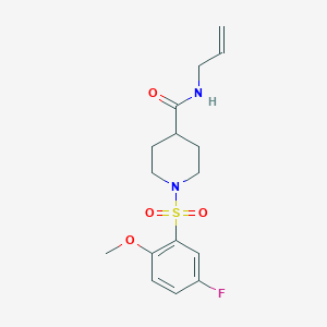 molecular formula C16H21FN2O4S B4748979 N-allyl-1-[(5-fluoro-2-methoxyphenyl)sulfonyl]-4-piperidinecarboxamide 