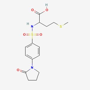 molecular formula C15H20N2O5S2 B4748987 N-{[4-(2-oxo-1-pyrrolidinyl)phenyl]sulfonyl}methionine 