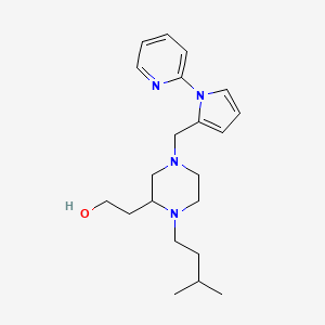 molecular formula C21H32N4O B4748988 2-(1-(3-methylbutyl)-4-{[1-(2-pyridinyl)-1H-pyrrol-2-yl]methyl}-2-piperazinyl)ethanol 
