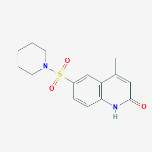 molecular formula C15H18N2O3S B4748997 4-methyl-6-(1-piperidinylsulfonyl)-2(1H)-quinolinone 