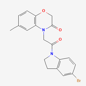 molecular formula C19H17BrN2O3 B4749019 4-[2-(5-bromo-2,3-dihydro-1H-indol-1-yl)-2-oxoethyl]-6-methyl-2H-1,4-benzoxazin-3(4H)-one 