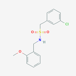 molecular formula C15H16ClNO3S B4749052 1-(3-chlorophenyl)-N-(2-methoxybenzyl)methanesulfonamide 