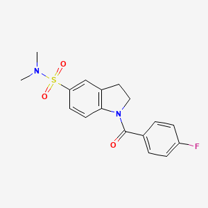 molecular formula C17H17FN2O3S B4749062 1-(4-fluorobenzoyl)-N,N-dimethyl-5-indolinesulfonamide 