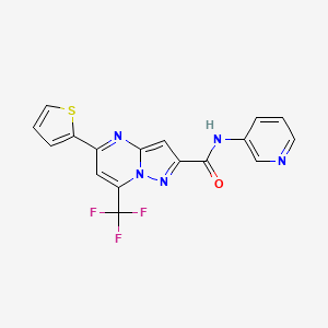 molecular formula C17H10F3N5OS B4749066 N-3-pyridinyl-5-(2-thienyl)-7-(trifluoromethyl)pyrazolo[1,5-a]pyrimidine-2-carboxamide 