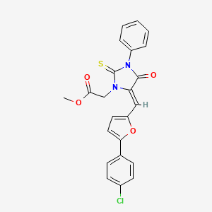 molecular formula C23H17ClN2O4S B4749078 methyl (5-{[5-(4-chlorophenyl)-2-furyl]methylene}-4-oxo-3-phenyl-2-thioxo-1-imidazolidinyl)acetate 