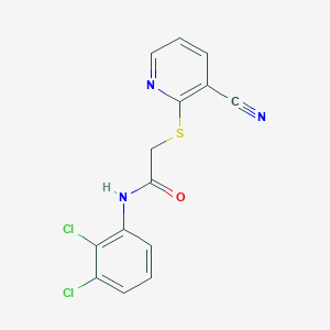 2-[(3-cyano-2-pyridinyl)thio]-N-(2,3-dichlorophenyl)acetamide