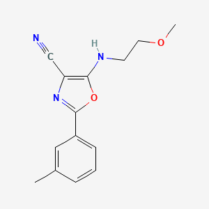 molecular formula C14H15N3O2 B4749136 5-[(2-methoxyethyl)amino]-2-(3-methylphenyl)-1,3-oxazole-4-carbonitrile 