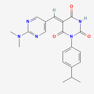 molecular formula C20H21N5O3 B4749141 5-{[2-(dimethylamino)-5-pyrimidinyl]methylene}-1-(4-isopropylphenyl)-2,4,6(1H,3H,5H)-pyrimidinetrione 