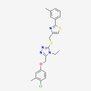 molecular formula C23H23ClN4OS2 B4749156 3-[(4-chloro-3-methylphenoxy)methyl]-4-ethyl-5-({[2-(3-methylphenyl)-1,3-thiazol-4-yl]methyl}thio)-4H-1,2,4-triazole 