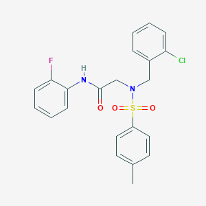 molecular formula C22H20ClFN2O3S B4749167 N~2~-(2-chlorobenzyl)-N~1~-(2-fluorophenyl)-N~2~-[(4-methylphenyl)sulfonyl]glycinamide 