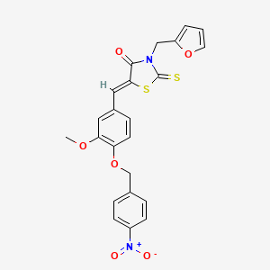 molecular formula C23H18N2O6S2 B4749177 3-(2-furylmethyl)-5-{3-methoxy-4-[(4-nitrobenzyl)oxy]benzylidene}-2-thioxo-1,3-thiazolidin-4-one 