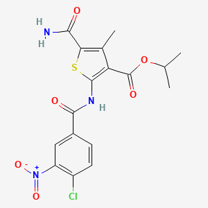molecular formula C17H16ClN3O6S B4749194 isopropyl 5-(aminocarbonyl)-2-[(4-chloro-3-nitrobenzoyl)amino]-4-methyl-3-thiophenecarboxylate 