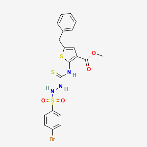 molecular formula C20H18BrN3O4S3 B4749201 methyl 5-benzyl-2-[({2-[(4-bromophenyl)sulfonyl]hydrazino}carbonothioyl)amino]-3-thiophenecarboxylate 