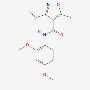 molecular formula C15H18N2O4 B4749213 N-(2,4-dimethoxyphenyl)-3-ethyl-5-methyl-4-isoxazolecarboxamide 