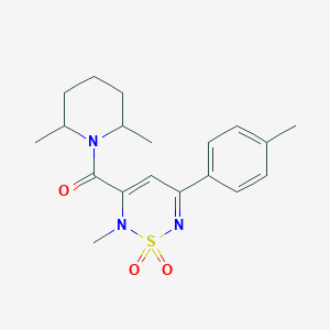 molecular formula C19H25N3O3S B4749226 3-[(2,6-dimethyl-1-piperidinyl)carbonyl]-2-methyl-5-(4-methylphenyl)-2H-1,2,6-thiadiazine 1,1-dioxide 