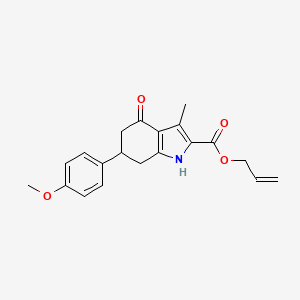 molecular formula C20H21NO4 B4749230 allyl 6-(4-methoxyphenyl)-3-methyl-4-oxo-4,5,6,7-tetrahydro-1H-indole-2-carboxylate 