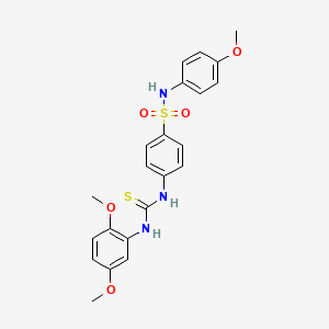 molecular formula C22H23N3O5S2 B4749257 4-({[(2,5-dimethoxyphenyl)amino]carbonothioyl}amino)-N-(4-methoxyphenyl)benzenesulfonamide 