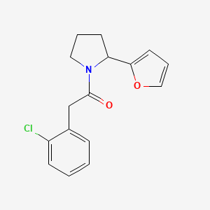 molecular formula C16H16ClNO2 B4749266 1-[(2-chlorophenyl)acetyl]-2-(2-furyl)pyrrolidine 
