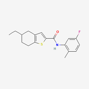 molecular formula C18H20FNOS B4749304 5-ethyl-N-(5-fluoro-2-methylphenyl)-4,5,6,7-tetrahydro-1-benzothiophene-2-carboxamide 
