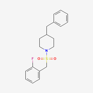 molecular formula C19H22FNO2S B4749319 4-benzyl-1-[(2-fluorobenzyl)sulfonyl]piperidine 