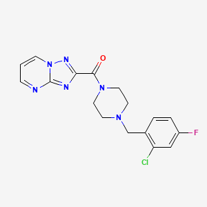 molecular formula C17H16ClFN6O B4749321 2-{[4-(2-chloro-4-fluorobenzyl)-1-piperazinyl]carbonyl}[1,2,4]triazolo[1,5-a]pyrimidine 
