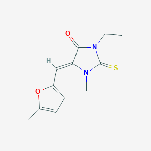 molecular formula C12H14N2O2S B4749333 3-ethyl-1-methyl-5-[(5-methyl-2-furyl)methylene]-2-thioxo-4-imidazolidinone 