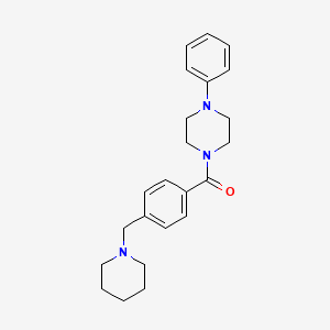 molecular formula C23H29N3O B4749344 1-phenyl-4-[4-(1-piperidinylmethyl)benzoyl]piperazine 