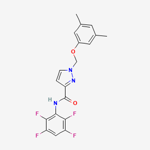molecular formula C19H15F4N3O2 B4749351 1-[(3,5-dimethylphenoxy)methyl]-N-(2,3,5,6-tetrafluorophenyl)-1H-pyrazole-3-carboxamide 