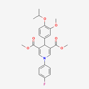 molecular formula C25H26FNO6 B4749368 dimethyl 1-(4-fluorophenyl)-4-(4-isopropoxy-3-methoxyphenyl)-1,4-dihydro-3,5-pyridinedicarboxylate 