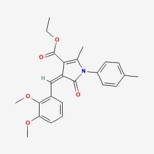 molecular formula C24H25NO5 B4749375 ethyl 4-(2,3-dimethoxybenzylidene)-2-methyl-1-(4-methylphenyl)-5-oxo-4,5-dihydro-1H-pyrrole-3-carboxylate 