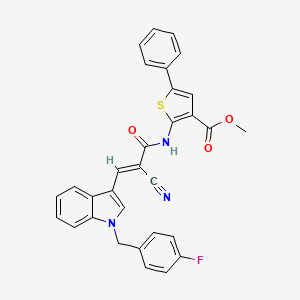 molecular formula C31H22FN3O3S B4749377 methyl 2-({2-cyano-3-[1-(4-fluorobenzyl)-1H-indol-3-yl]acryloyl}amino)-5-phenyl-3-thiophenecarboxylate 