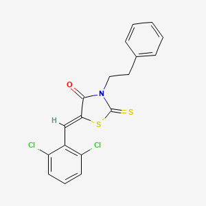 molecular formula C18H13Cl2NOS2 B4749385 5-(2,6-dichlorobenzylidene)-3-(2-phenylethyl)-2-thioxo-1,3-thiazolidin-4-one 