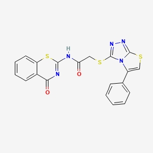 molecular formula C20H13N5O2S3 B4749386 N-(4-oxo-4H-1,3-benzothiazin-2-yl)-2-[(5-phenyl[1,3]thiazolo[2,3-c][1,2,4]triazol-3-yl)thio]acetamide 