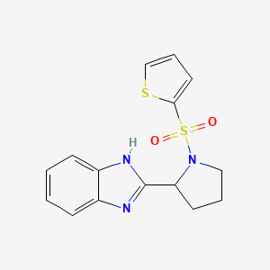 molecular formula C15H15N3O2S2 B4749408 2-[1-(2-thienylsulfonyl)-2-pyrrolidinyl]-1H-benzimidazole 