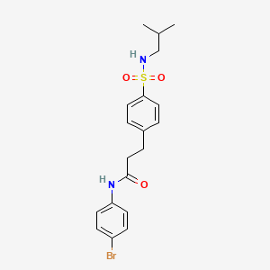 molecular formula C19H23BrN2O3S B4749416 N-(4-bromophenyl)-3-{4-[(isobutylamino)sulfonyl]phenyl}propanamide 