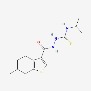 molecular formula C14H21N3OS2 B4749450 N-isopropyl-2-[(6-methyl-4,5,6,7-tetrahydro-1-benzothien-3-yl)carbonyl]hydrazinecarbothioamide 