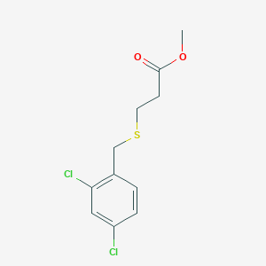 molecular formula C11H12Cl2O2S B4749478 methyl 3-[(2,4-dichlorobenzyl)thio]propanoate 