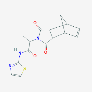 molecular formula C15H15N3O3S B4749479 2-(3,5-dioxo-4-azatricyclo[5.2.1.0~2,6~]dec-8-en-4-yl)-N-1,3-thiazol-2-ylpropanamide 