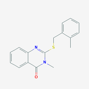 molecular formula C17H16N2OS B4749485 3-methyl-2-[(2-methylbenzyl)thio]-4(3H)-quinazolinone 