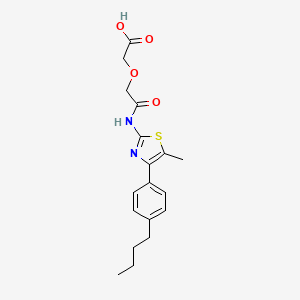 molecular formula C18H22N2O4S B4749490 (2-{[4-(4-butylphenyl)-5-methyl-1,3-thiazol-2-yl]amino}-2-oxoethoxy)acetic acid 