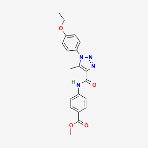 molecular formula C20H20N4O4 B4749498 methyl 4-({[1-(4-ethoxyphenyl)-5-methyl-1H-1,2,3-triazol-4-yl]carbonyl}amino)benzoate 