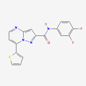 molecular formula C17H10F2N4OS B4749511 N-(3,4-difluorophenyl)-7-(2-thienyl)pyrazolo[1,5-a]pyrimidine-2-carboxamide 
