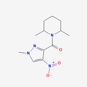 molecular formula C12H18N4O3 B4749518 2,6-dimethyl-1-[(1-methyl-4-nitro-1H-pyrazol-3-yl)carbonyl]piperidine 
