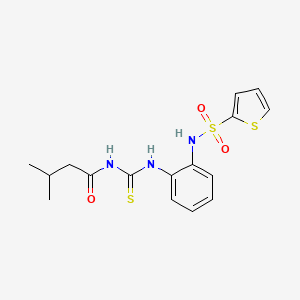molecular formula C16H19N3O3S3 B4749522 3-methyl-N-[({2-[(2-thienylsulfonyl)amino]phenyl}amino)carbonothioyl]butanamide 