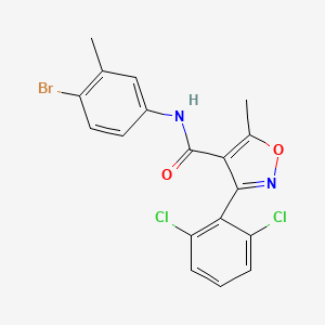 molecular formula C18H13BrCl2N2O2 B4749525 N-(4-bromo-3-methylphenyl)-3-(2,6-dichlorophenyl)-5-methyl-4-isoxazolecarboxamide 
