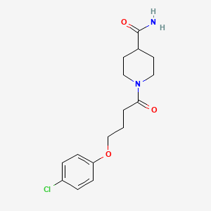 1-[4-(4-chlorophenoxy)butanoyl]-4-piperidinecarboxamide